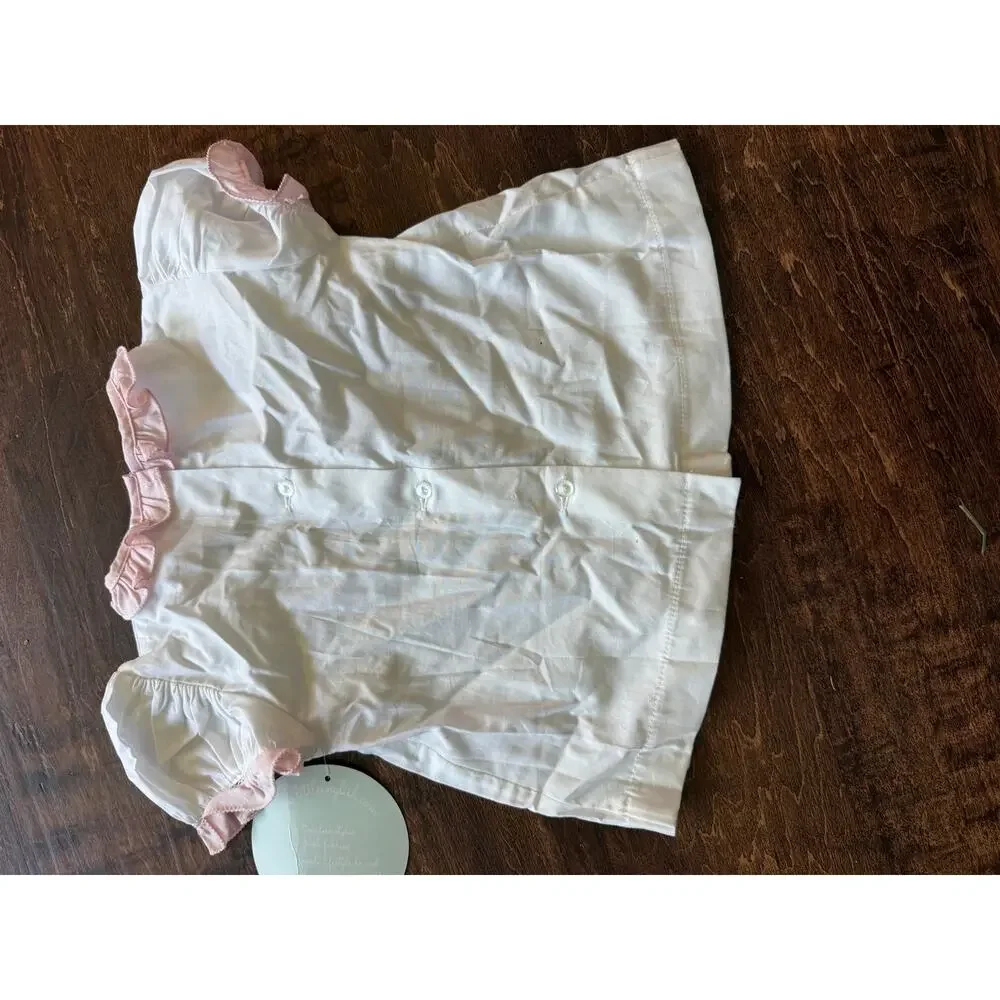 The Little English 24m ruffle trim collared top NEW
